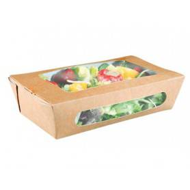Boîte salade kraft avec fenêtre