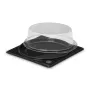 support noir emballage pour tarte ronde avec couvercle transparent pour le libre service et la vente à emporter-1097