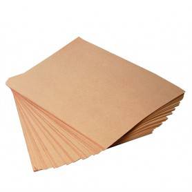 Papier kraft brun vergé en feuilles prédécoupées - papier alimentaire d'emballage pour produits secs