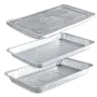 Plat rectangulaire gastonome sertissables en aluminium pour cuisson avec couvercle séparé - Spécial Traiteur-1141