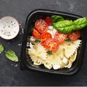 Boîte salade Crudipack noire ou cristal + couvercle transparent