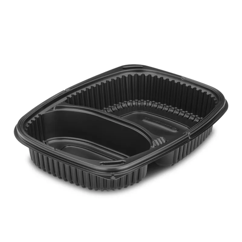 Barquette noire cookipack 2 compartiments + couvercle