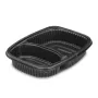 Boite noir cookipack 2 compartiments + couvercle barquette chaud micro onde-1544