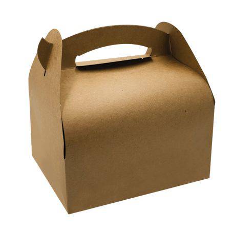Boîte carton brun à poignées - boite boulangerie à poignées
