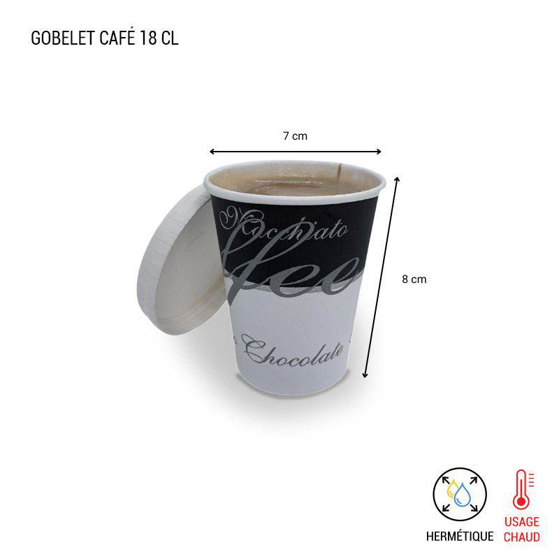 Gobelets en Carton avec Couvercle - 12 Pièces Pour Café et Boisson FTM00228  - Sodishop