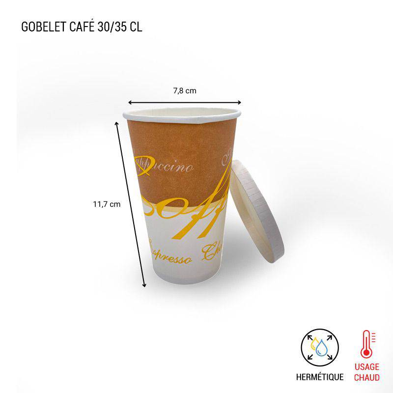 Gobelet en carton BLANC 24 cl pour café et boissons chaudes