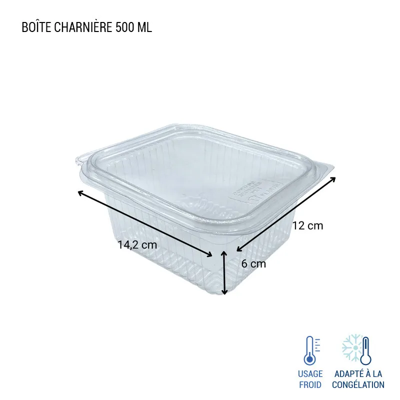 Boîte à couvercle charnière rentrant - froid