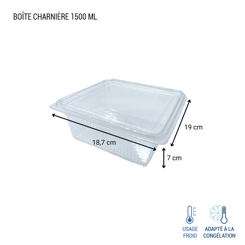 Boîte à couvercle charnière rentrant - froid