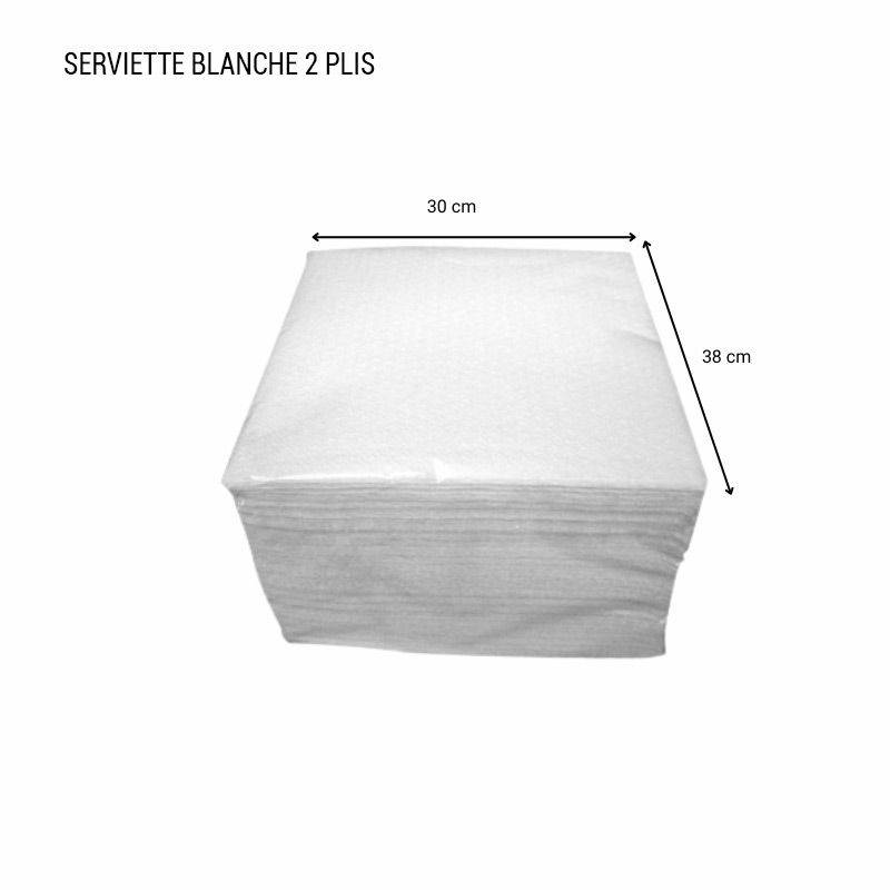 500 Serviettes Blanches Papiers Jetables 30 x 30 cm 1 Pli Pure Ouate /