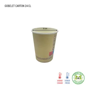 Gobelet carton brun/blanc