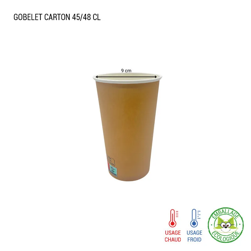 Gobelet carton brun/blanc