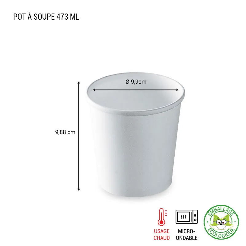 Pot à soupe carton blanc