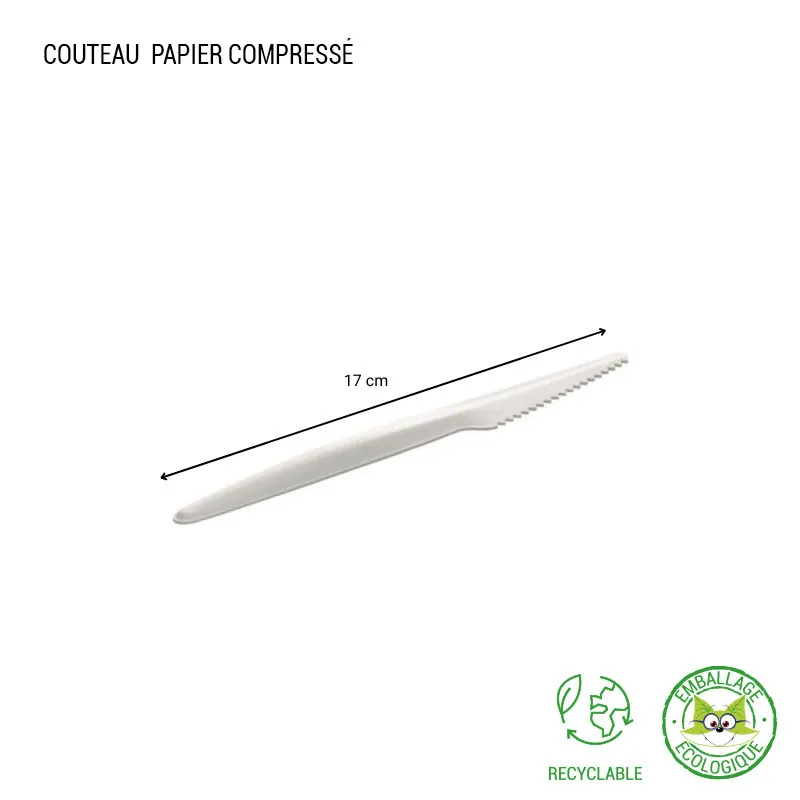 Couvert en papier compressé
