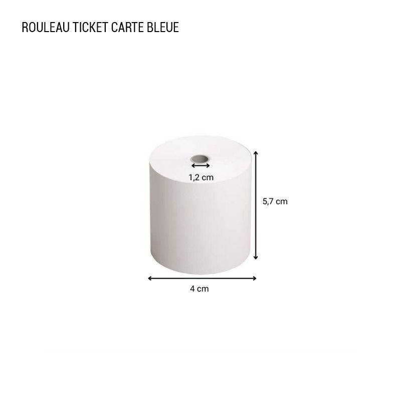 Lot de 12 rouleaux de papier thermique pour Tickets de Carte