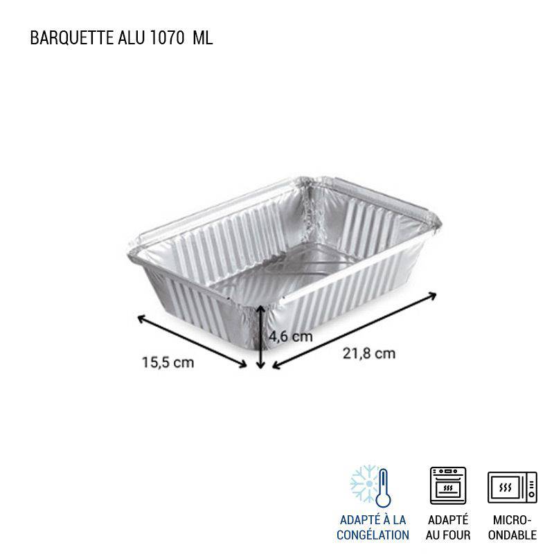 Barquette aluminium avec couvercle cuisson four