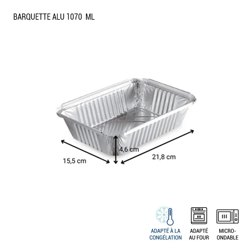 Barquette aluminium fermable
