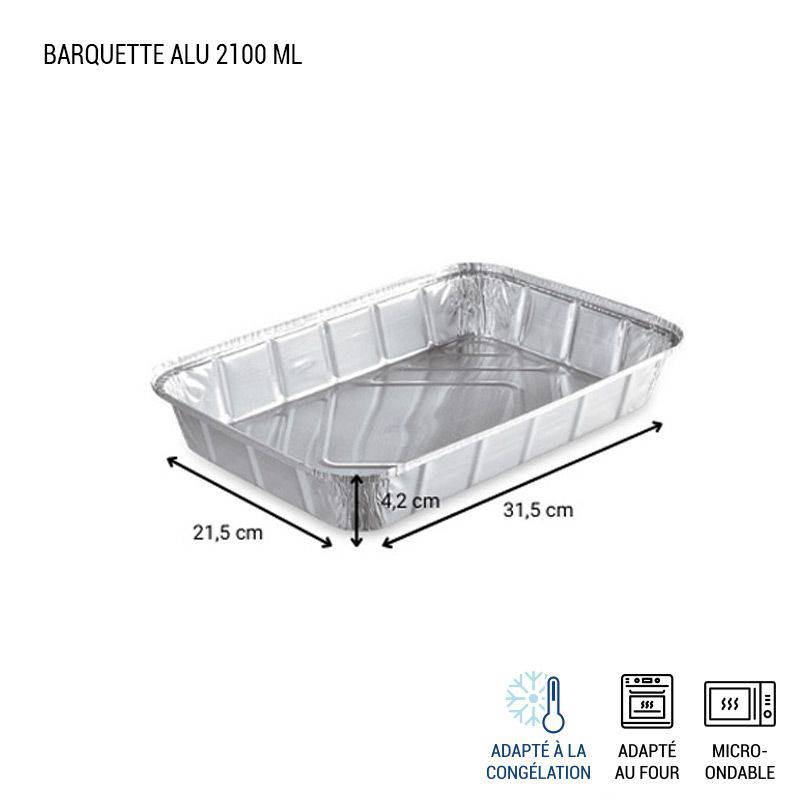 BARQUETTE ALUMINIUM 1 L - LOT DE 5 PIÈCES