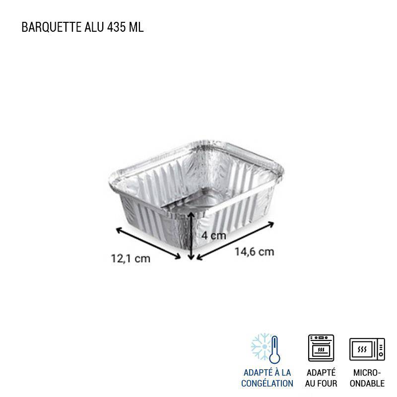 Barquette aluminium avec couvercle cuisson four