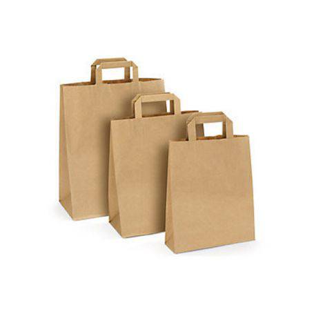 Sac cabas kraft brun poignées plates