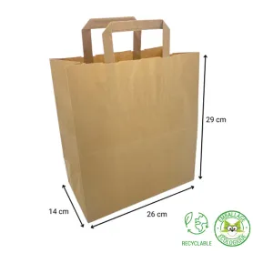 Sac cabas kraft brun poignées plates