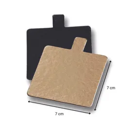 Languette or/noir carrée