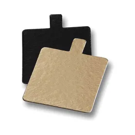 Languette or/noir carrée