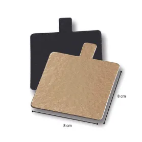 Languette or/noir carrée