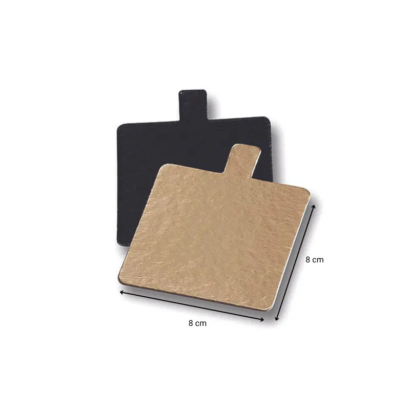 Languette or/noir carrée