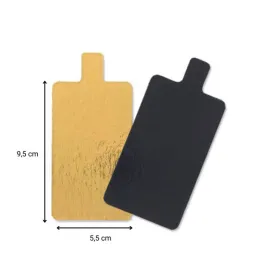 Languette or/noir rectangulaire