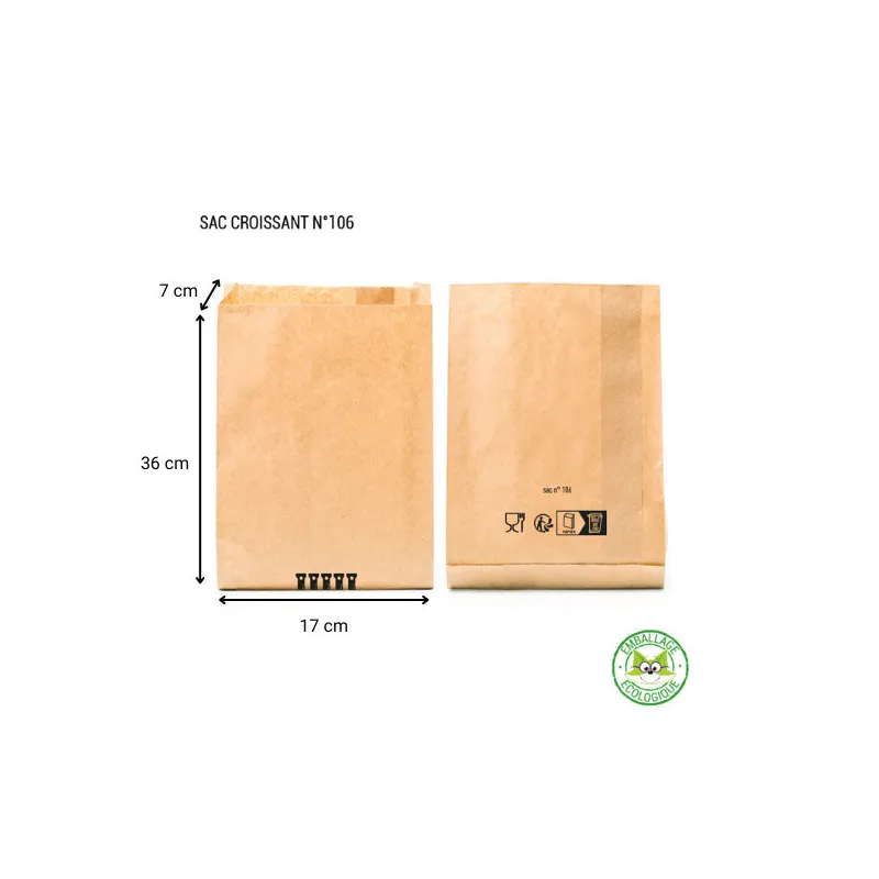 Sac croissant  kraft brun