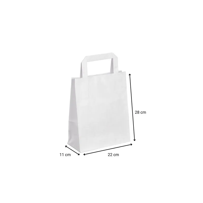 Sac cabas kraft blanchi poignées plates