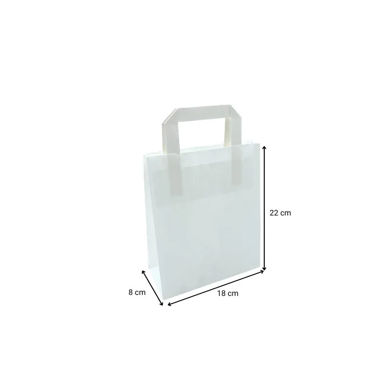 Sac cabas kraft blanchi poignées plates