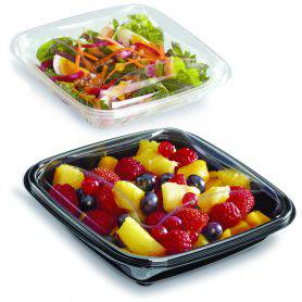 Boîte salade Crudipack noire ou cristal + couvercle transparent