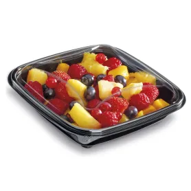 Boîte salade Crudipack noire ou cristal + couvercle transparent