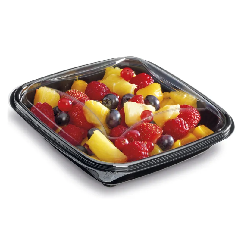 Boîte salade Crudipack noire ou cristal + couvercle transparent