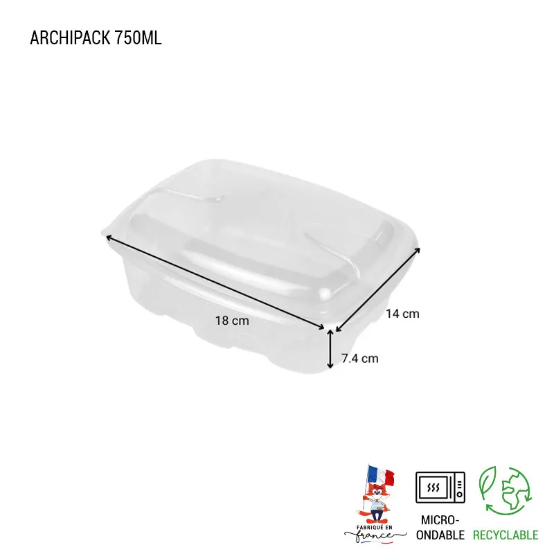 Boîte + couvercle micro-ondable Archipack