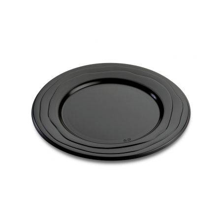 Assiette réutilisable noire - Assiette lavable noire - Vaisselle micro-ondables - Assiette écologique et recyclable