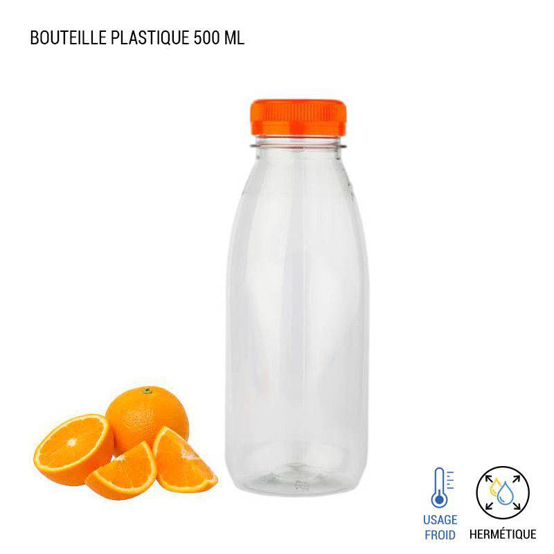 2 bouteilles d'eau en carton transparent de 500 ml, réutilisables