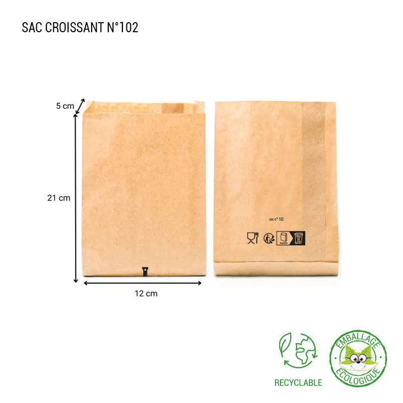 Sac croissant  kraft brun