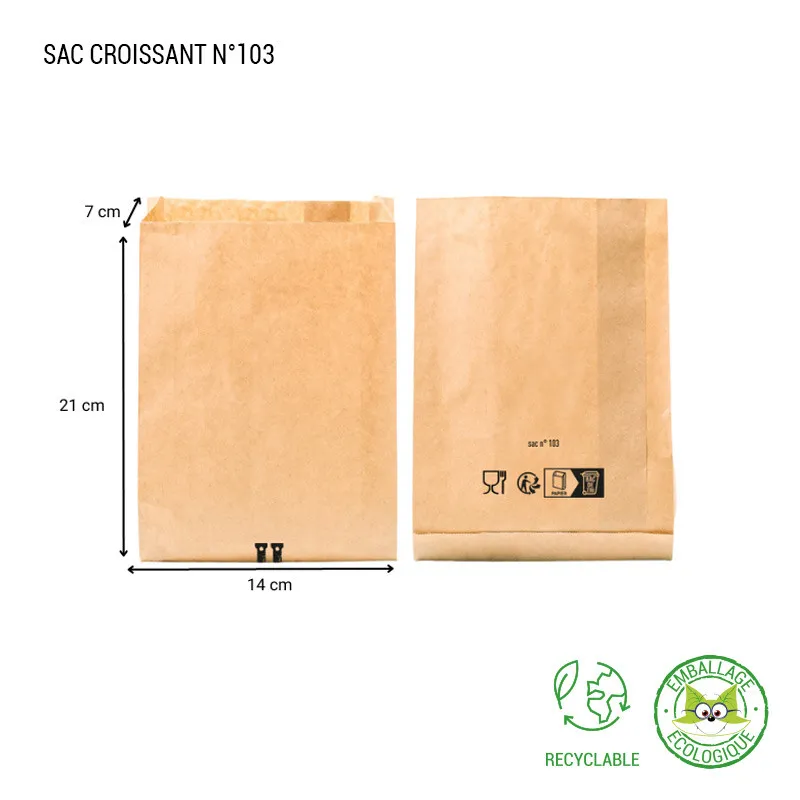 Sac croissant  kraft brun