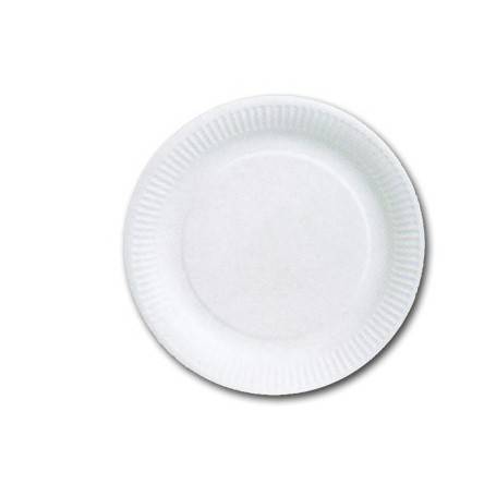 Assiettes rondes carton blanc - Assiette jetable en carton - Vaisselle Jetable Carton