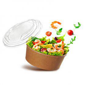 Boîte salade ronde kraft brun