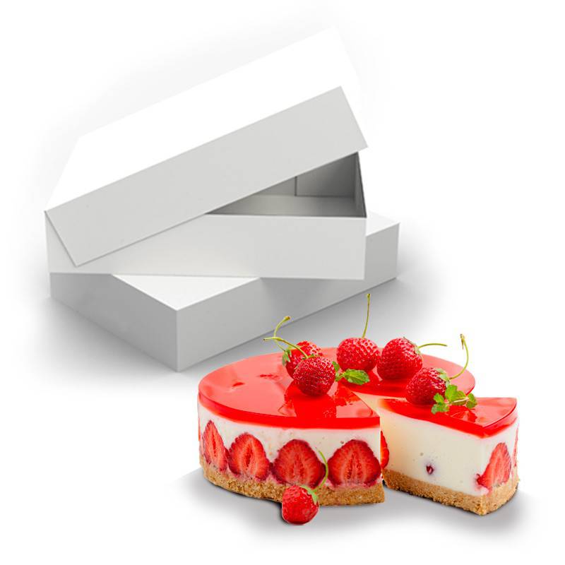 Boîte gâteau carton blanc 12x12x3,5 x150 - Boîte à gâteau
