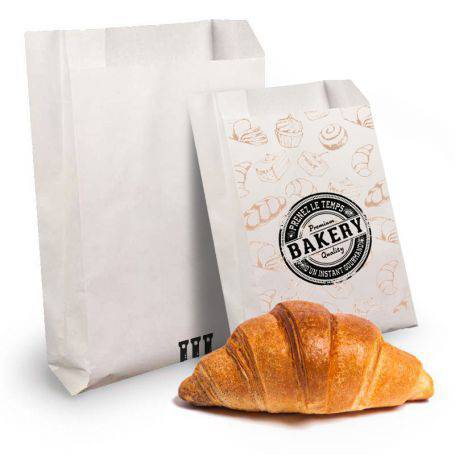 Sac croissant kraft blanchi imprimé