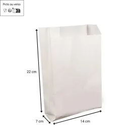 Sac croissant kraft blanchi imprimé