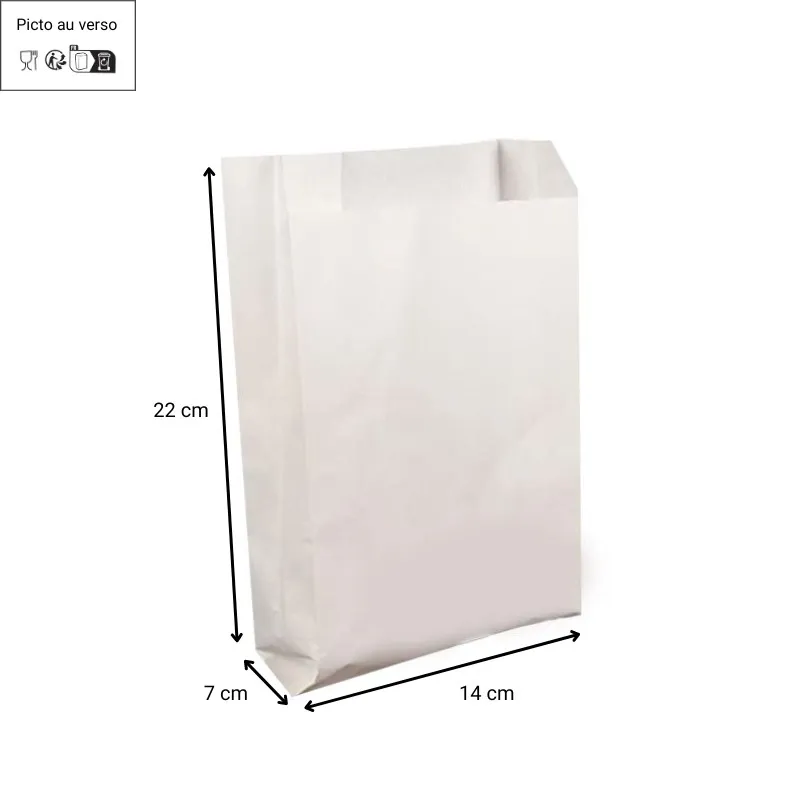 Sac croissant kraft blanchi imprimé