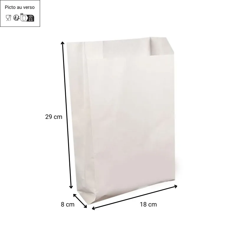 Sac croissant kraft blanchi imprimé