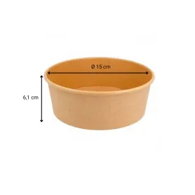 Boîte salade ronde kraft brun