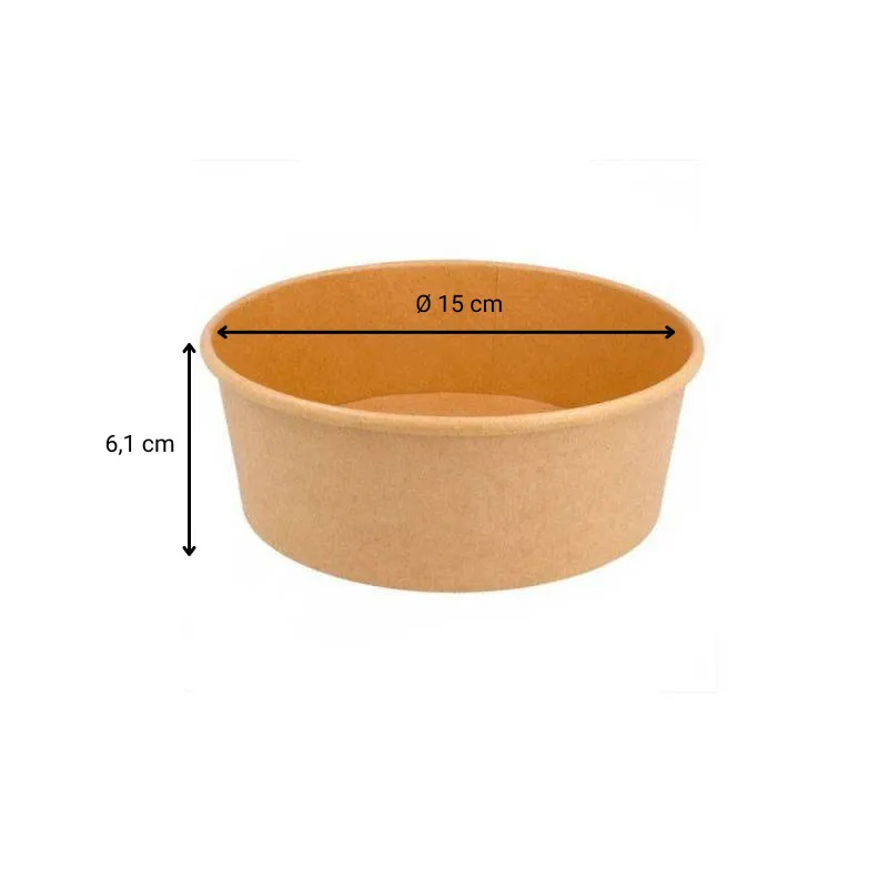 Boîte salade ronde kraft brun