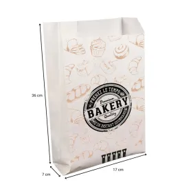 Sac croissant kraft blanchi imprimé